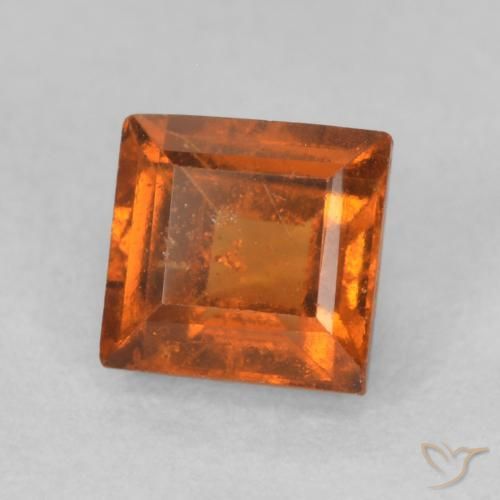 Grenat Hessonite Orange rougeâtre naturelle Carré, 1.00 ct, VS-SI
