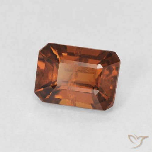 Grenat Hessonite Ambre orange naturelle Octogone / coupe Émeraude, 1.12 ct, VS