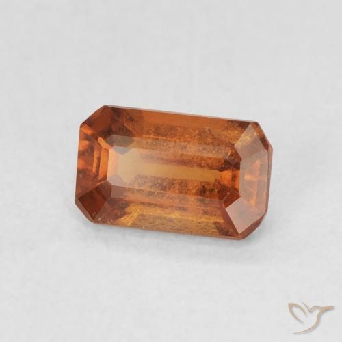 Grenat Hessonite Medium Dark-Orange naturelle Octogone / coupe Émeraude, 1.04 ct, VVS