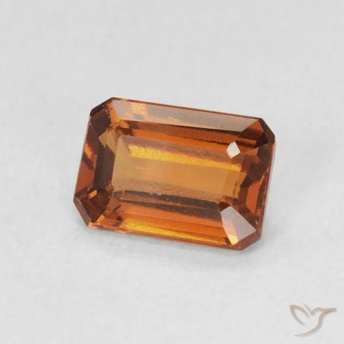 Grenat Hessonite Medium Dark-Orange naturelle Octogone / coupe Émeraude, 1.06 ct, VVS