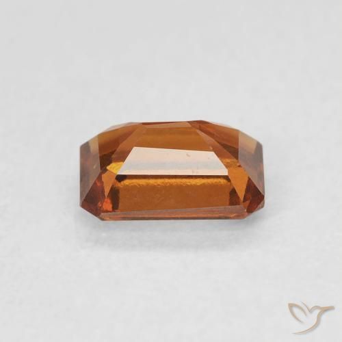 Grenat Hessonite Orange rougeâtre naturelle Octogone / coupe Émeraude, 0.90 ct, VVS
