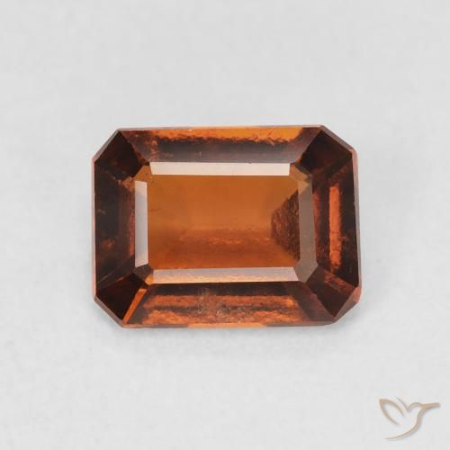 Grenat Hessonite Orange foncé naturelle Octogone / coupe Émeraude, 1.42 ct, VVS