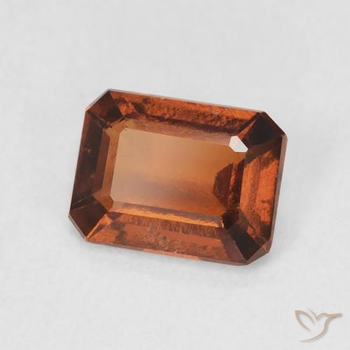 Grenat Hessonite Orange foncé naturelle Octogone / coupe Émeraude, 1.42 ct, VVS