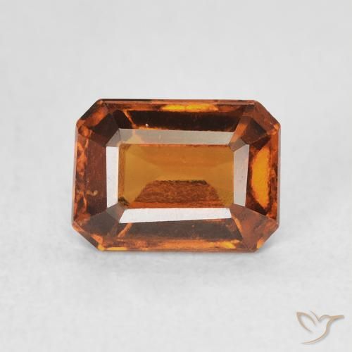 Grenat Hessonite Orange rougeâtre naturelle Octogone / coupe Émeraude, 1.27 ct, VVS