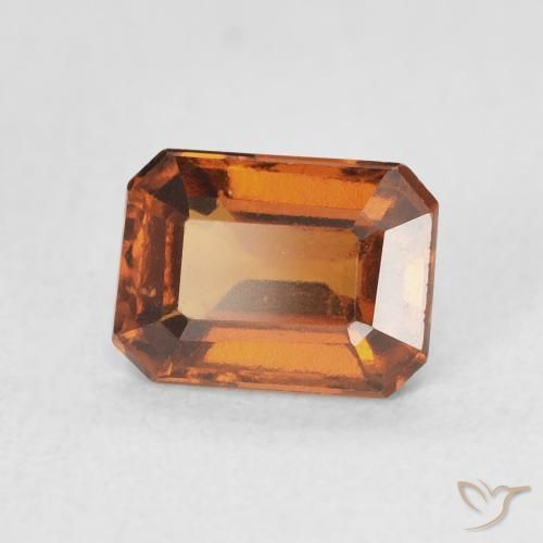 Grenat Hessonite Orange rougeâtre naturelle Octogone / coupe Émeraude, 1.27 ct, VVS