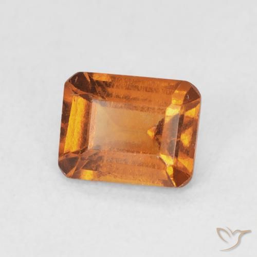 Grenat Hessonite Orange foncé naturelle Octogone / coupe Émeraude, 1.07 ct, VS-SI