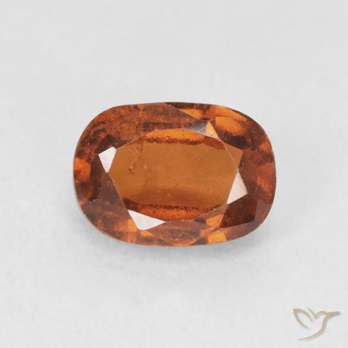 Grenat Hessonite Medium Dark-Orange naturelle Coussin, 1.24 ct, VS-SI