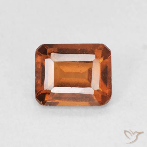 0.77ct Naturel Orange foncé Grenat Hessonite, Taille émeraude, VS-SI