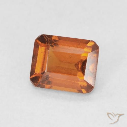 Grenat Hessonite Orange foncé naturelle Octogone / coupe Émeraude, 0.77 ct, VS-SI