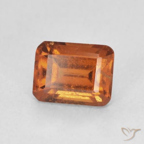 Grenat Hessonite Orange foncé naturelle Octogone / coupe Émeraude, 1.61 ct, VS-SI