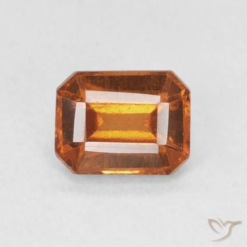 Grenat Hessonite Orange brun naturelle Octogone / coupe Émeraude, 1.20 ct, VS-SI