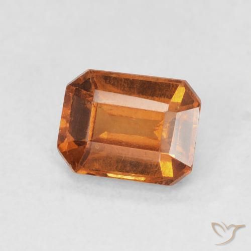 Grenat Hessonite Orange brun naturelle Octogone / coupe Émeraude, 1.20 ct, VS-SI