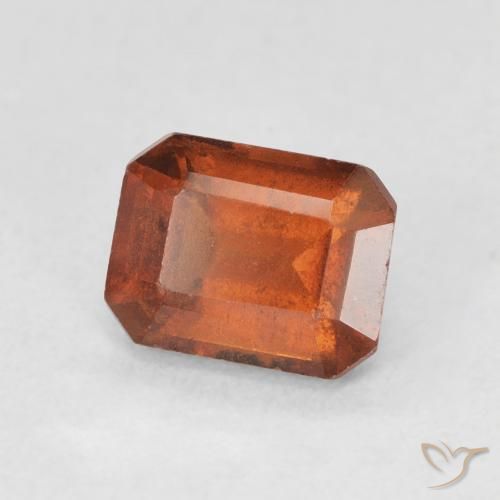 Grenat Hessonite Orange rougeâtre naturelle Octogone / coupe Émeraude, 1.64 ct, VS-SI