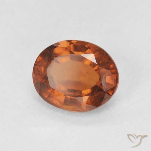 Grenat Hessonite Medium Dark-Orange naturelle ovale, 1.77 ct, VS