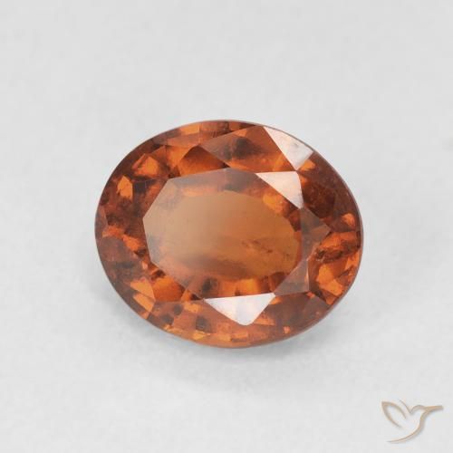 Grenat Hessonite Orange rougeâtre naturelle ovale, 2.04 ct, VS