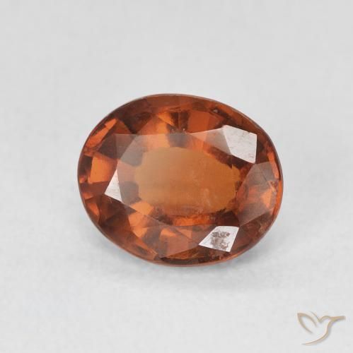 Grenat Hessonite Orange foncé naturelle ovale, 2.00 ct, VS