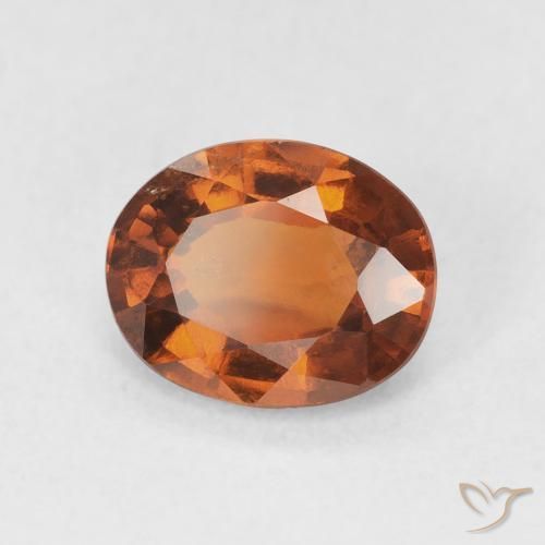 Grenat Hessonite Orange foncé naturelle ovale, 1.83 ct, VS