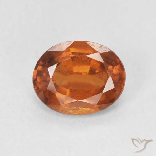 Grenat Hessonite Medium Dark-Orange naturelle ovale, 1.83 ct, VS