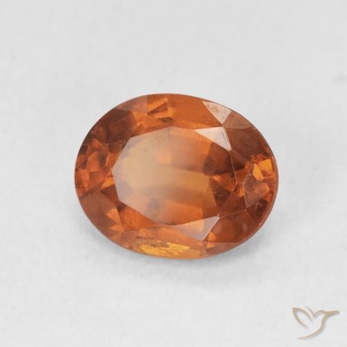 Grenat Hessonite Medium Dark-Orange naturelle ovale, 1.83 ct, VS