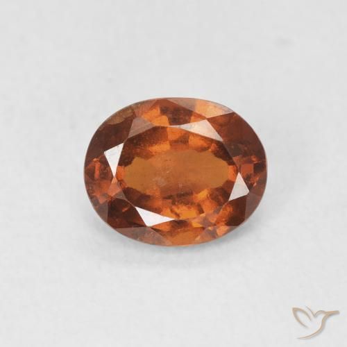 Grenat Hessonite Orange rougeâtre naturelle ovale, 1.27 ct, VS