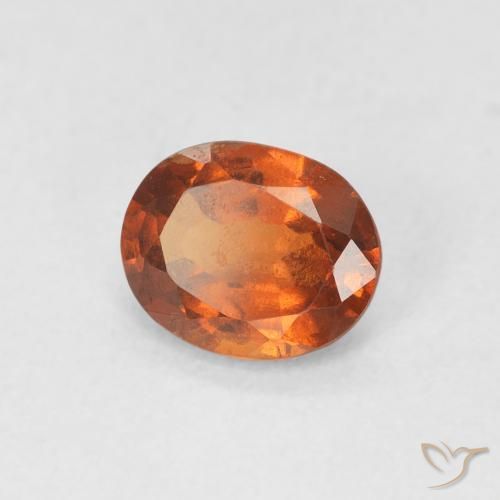 Grenat Hessonite Orange rougeâtre naturelle ovale, 1.27 ct, VS