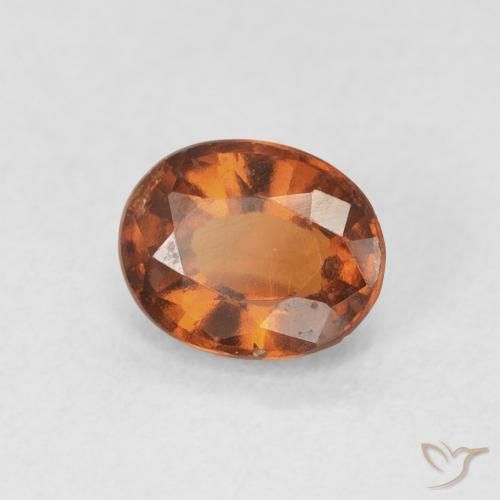 Grenat Hessonite Medium Dark-Orange naturelle ovale, 1.23 ct, VS