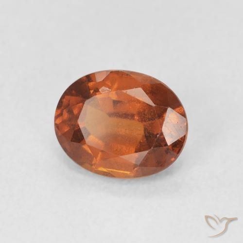 Grenat Hessonite Medium Dark-Orange naturelle ovale, 1.59 ct, VS