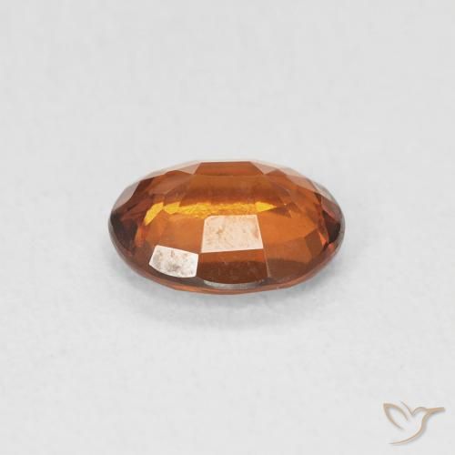 Grenat Hessonite Ambre orange naturelle ovale, 1.21 ct, VS
