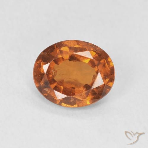 Grenat Hessonite Medium Dark-Orange naturelle ovale, 1.36 ct, VS