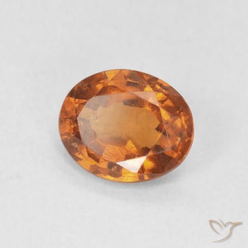 Grenat Hessonite Medium Dark-Orange naturelle ovale, 1.36 ct, VS