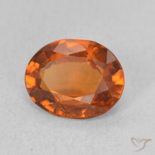 Grenat Hessonite Orange foncé naturelle ovale, 1.26 ct, VS-SI