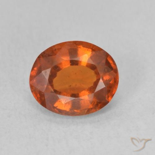 Grenat Hessonite Orange rougeâtre naturelle ovale, 1.52 ct, VS-SI