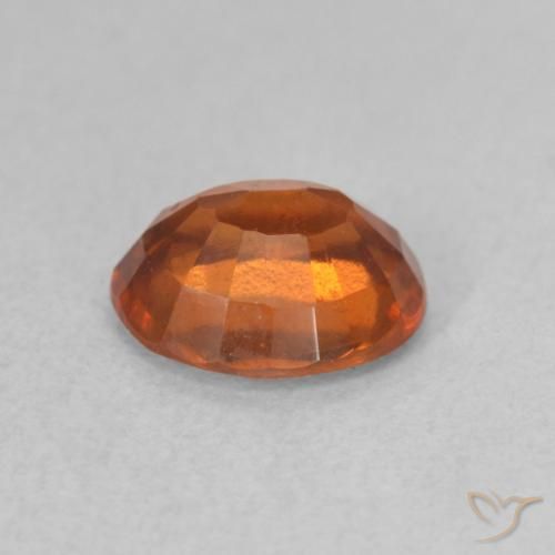 Grenat Hessonite Orange rougeâtre naturelle ovale, 1.52 ct, VS-SI