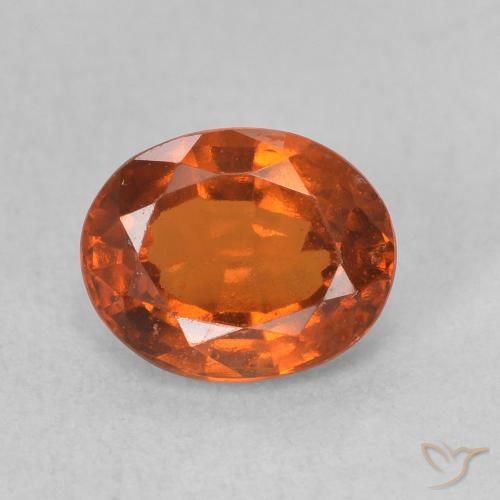 Grenat Hessonite Ambre orange naturelle ovale, 1.39 ct, VS-SI