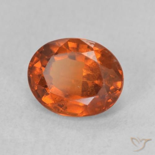 Grenat Hessonite Ambre orange naturelle ovale, 1.39 ct, VS-SI