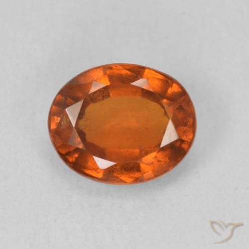Grenat Hessonite Ambre orange naturelle ovale, 1.82 ct, VS-SI