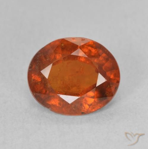 Grenat Hessonite Orange moyen naturelle ovale, 1.85 ct, VS-SI