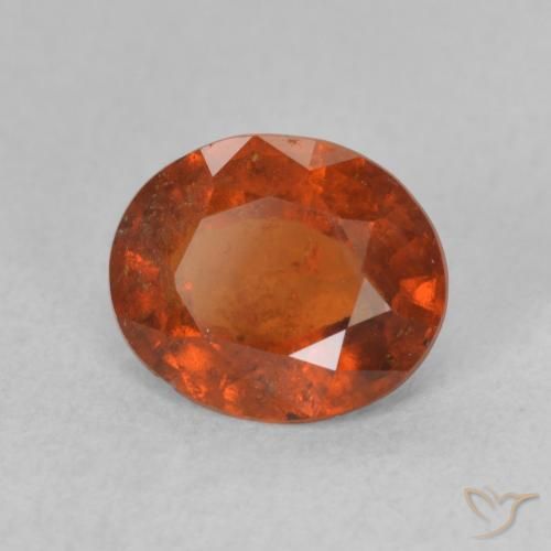 Grenat Hessonite Orange moyen naturelle ovale, 1.85 ct, VS-SI
