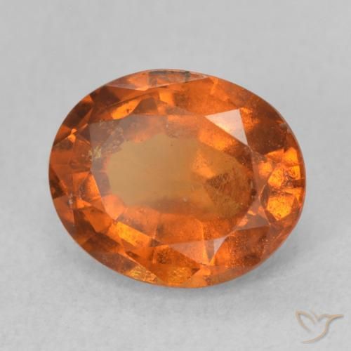 Grenat Hessonite Orange rougeâtre naturelle ovale, 2.23 ct, VS-SI