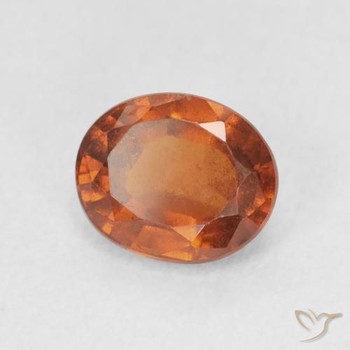 Grenat Hessonite Orange rougeâtre naturelle ovale, 1.94 ct, VS