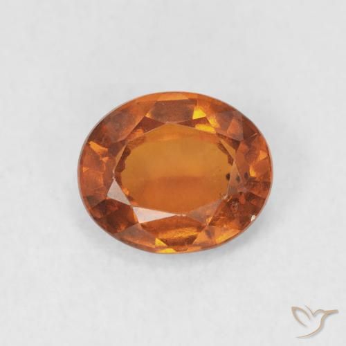 Grenat Hessonite Orange foncé naturelle ovale, 1.32 ct, VS