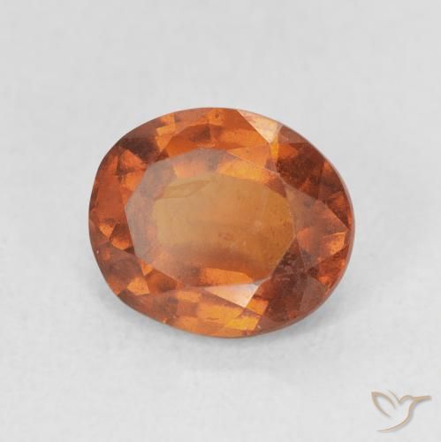 Grenat Hessonite Orange rougeâtre naturelle ovale, 2.36 ct, VS