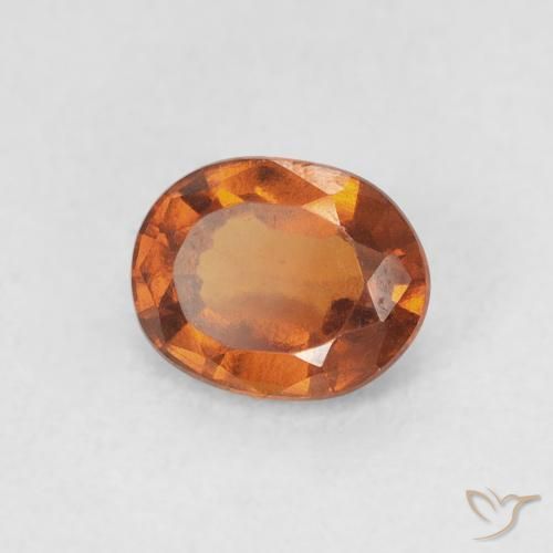 Grenat Hessonite Medium Dark-Orange naturelle ovale, 1.18 ct, VS