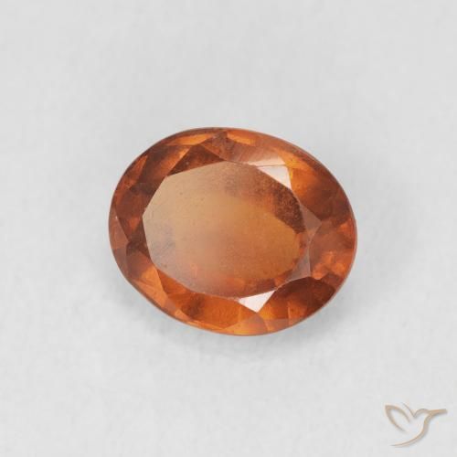 Grenat Hessonite Orange rougeâtre naturelle ovale, 1.48 ct, VS