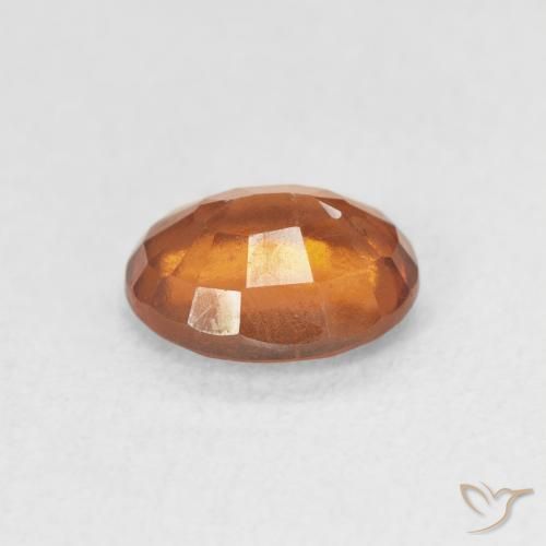 Grenat Hessonite Orange rougeâtre naturelle ovale, 1.48 ct, VS