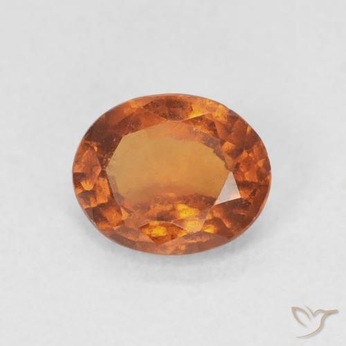 Grenat Hessonite Orange jaunâtre naturelle ovale, 1.45 ct, VS