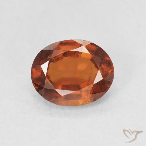 1.39ct Naturel Ambre orange Grenat Hessonite, ovale, VS