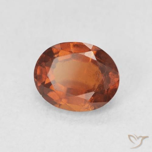Grenat Hessonite Ambre orange naturelle ovale, 1.39 ct, VS