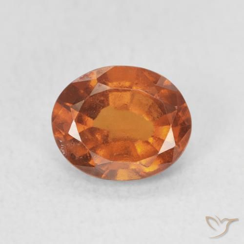 Grenat Hessonite Medium Dark-Orange naturelle ovale, 1.33 ct, VS