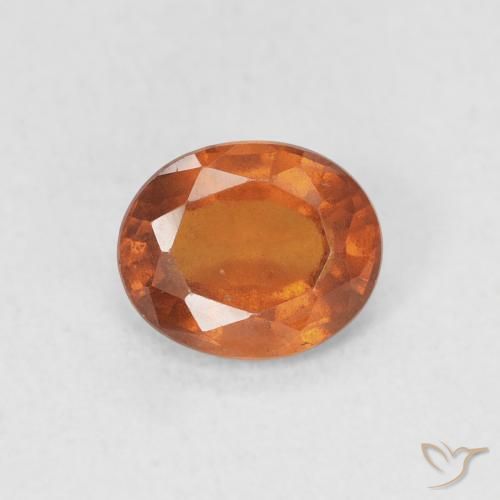 Grenat Hessonite Ambre orange naturelle ovale, 1.27 ct, VS